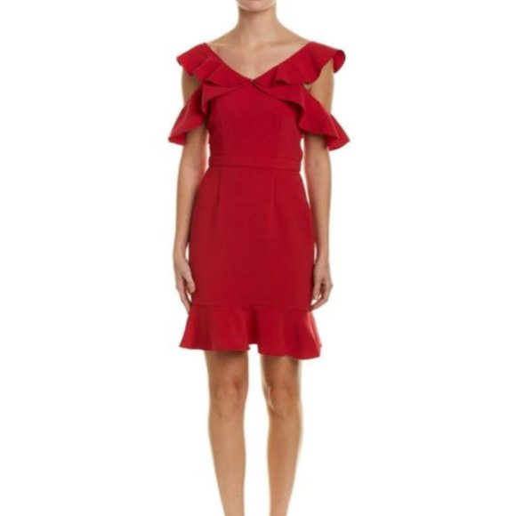 NWT - Rachel Zoe Delia Dress in Azalea Red Size 4 - Picture 1 of 6